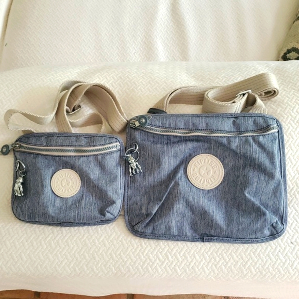 Kipling Neals Blue Jeans Crossbody Bag and Mini NWT